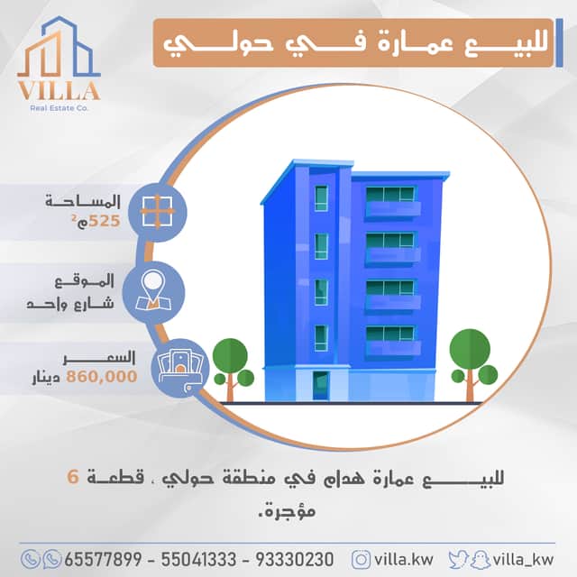 للبيع عمارة هدام فى منطقة حولي