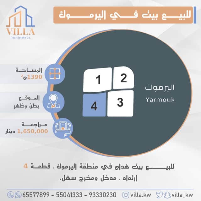بيت هدام للبيع في منطقة اليرموك