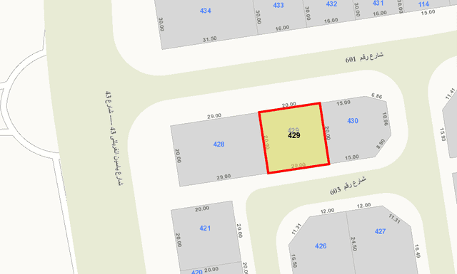 أرض للبيع فى الزهراء قطعة 6