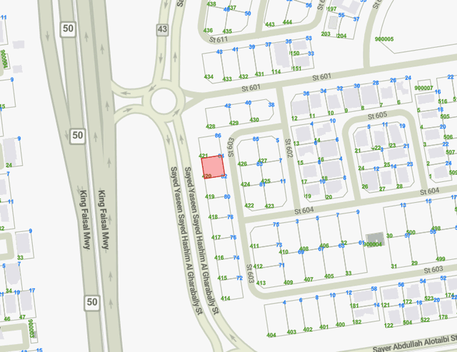 أرض للبيع فى منطقة الزهراء قطعة 6