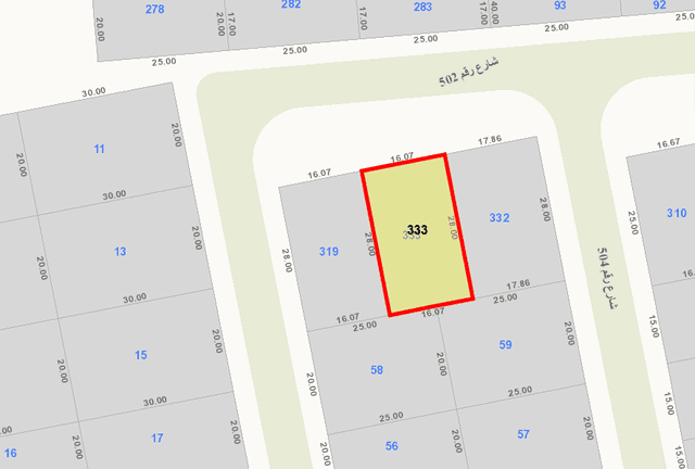 للبيع أرض فى منطقة الصديق قطعة 5