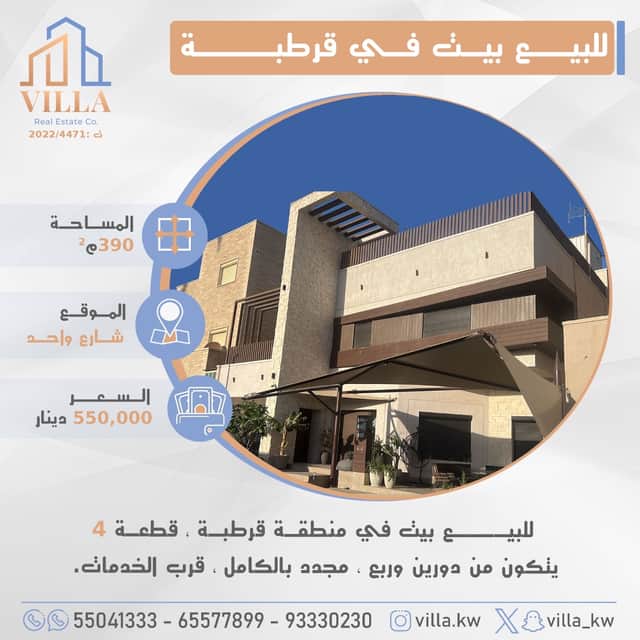 بيت مجدد للبيع فى قرطبه