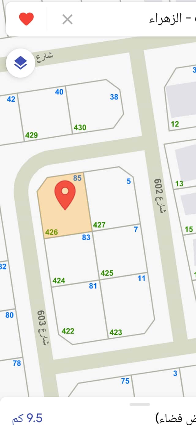 للبيع أرض بمنطقة الزهراء زاوية