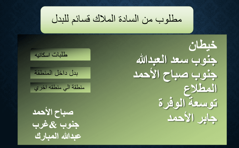 طلب للبدل مع ارض بالمطلاغ