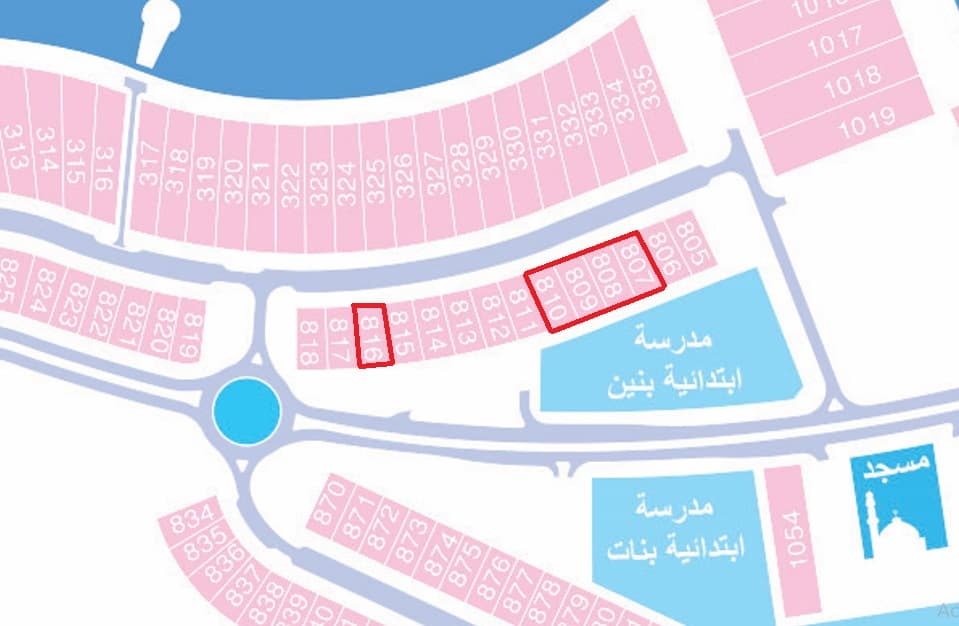 للبيع أراضي فى صباح الاحمد البحرية المرحلة الثانية