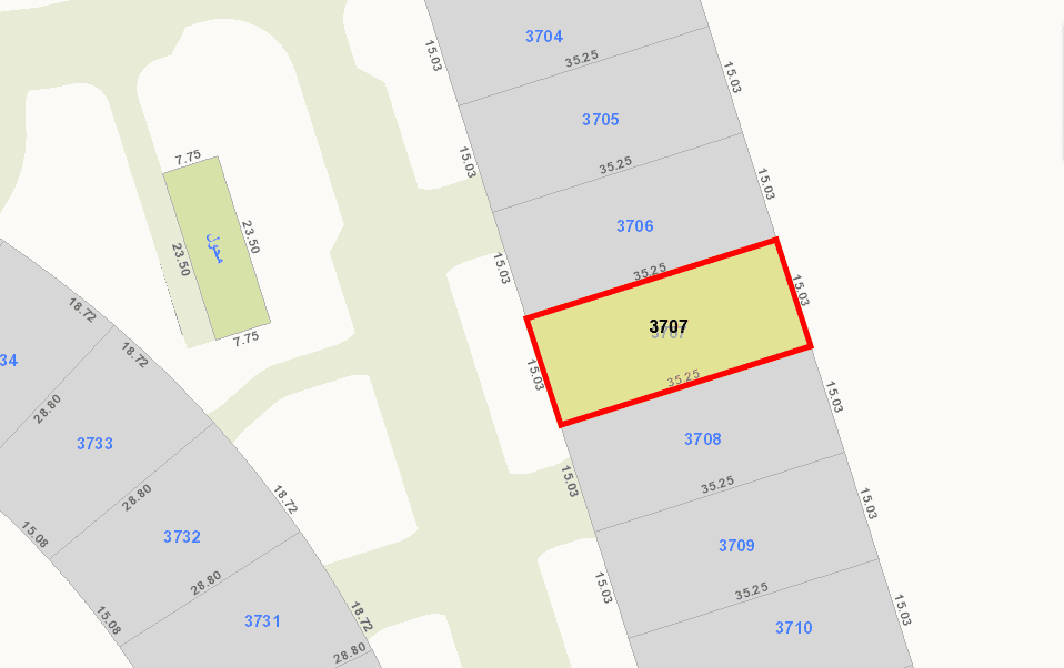 أرض صف أول للبيع بالبحرية الثالثة