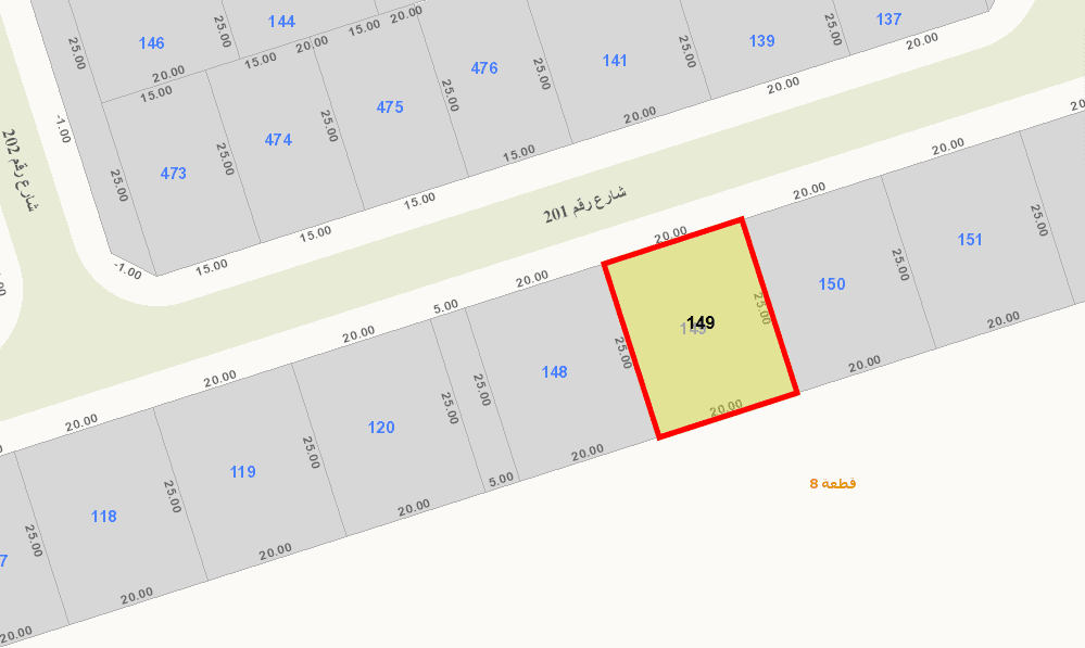 للبيع أرض فضاء فى ابوفطيرة قطعة 8