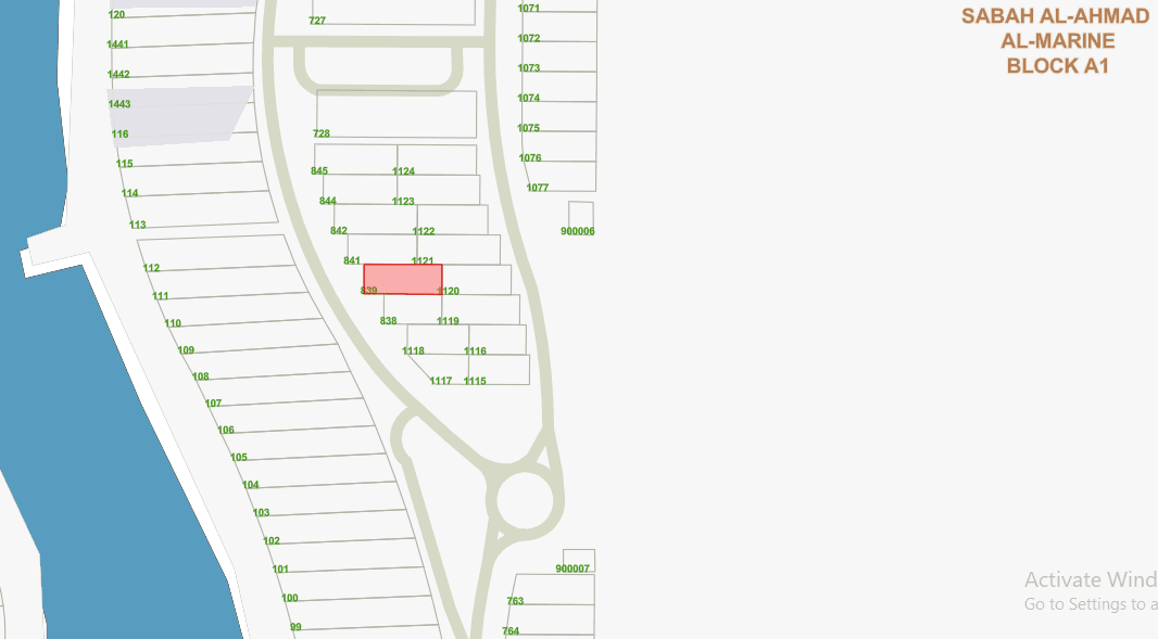 أرض للبيع فى صباح الاحمد البحرية المرحلة الاولى