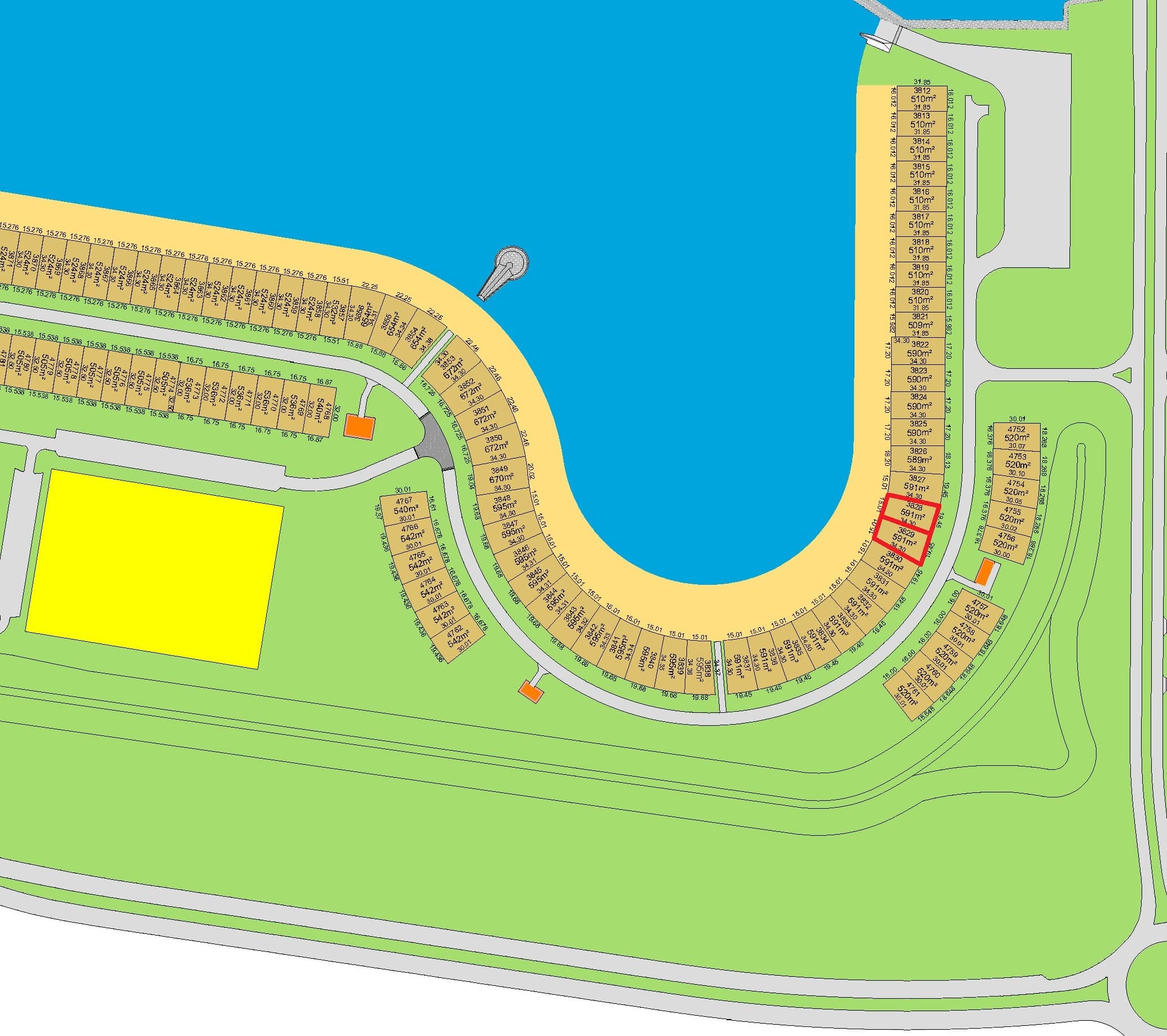 ارضين للبيع فى البحريه الخامسه