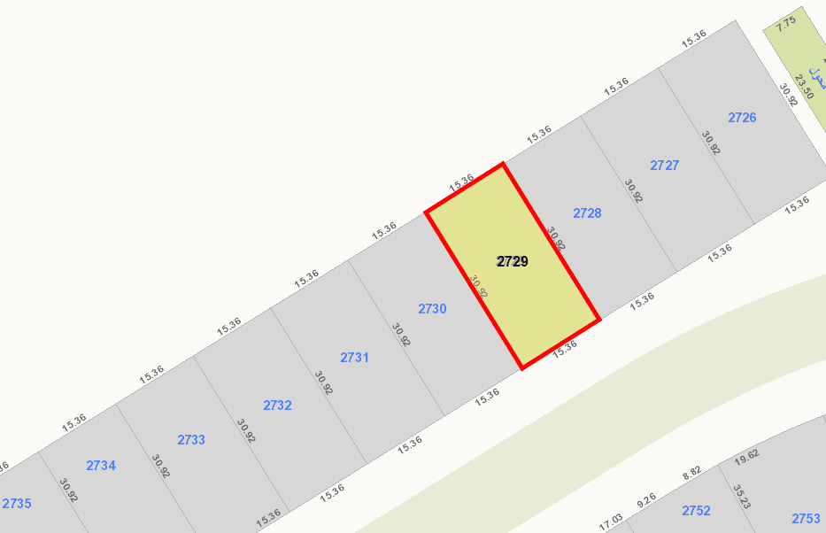 للبيع ارض فى البحريه الخامسه