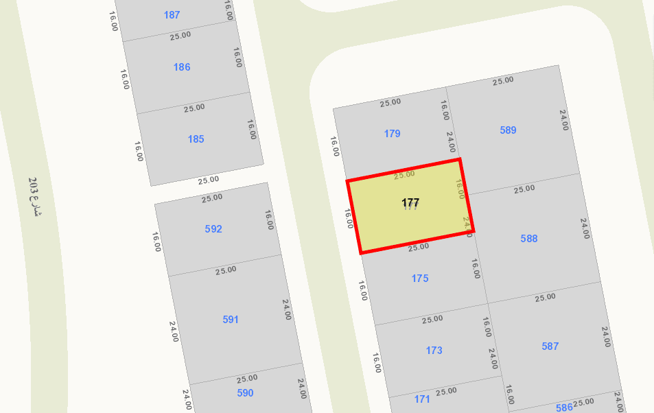 أرض للبيع فى منطقة الخيران السكني شارع واحد