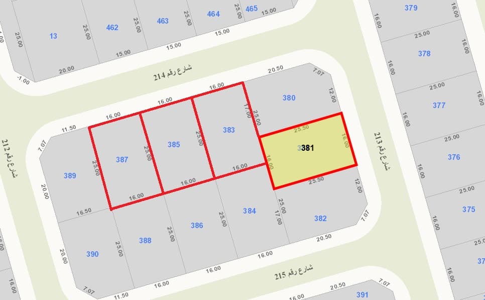 للبيع أرض فى منطقة المسايل قطعه 2