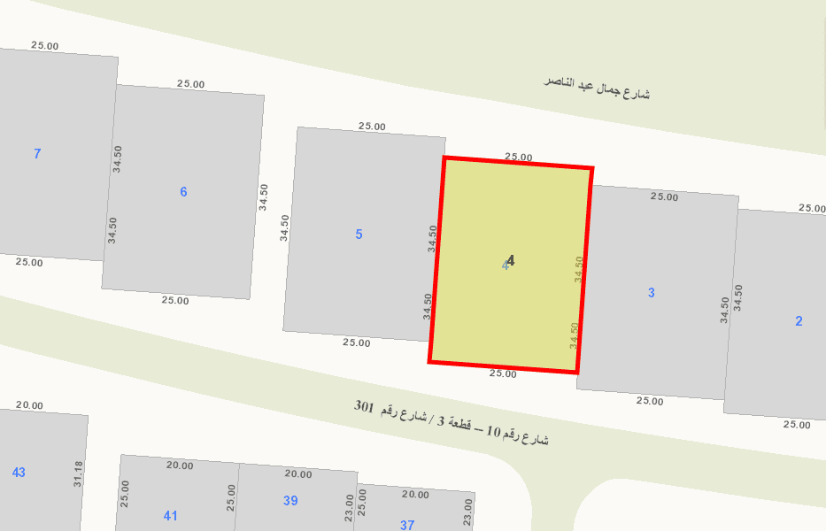 أرض للبيع فى غرناطه شارع رئيسي