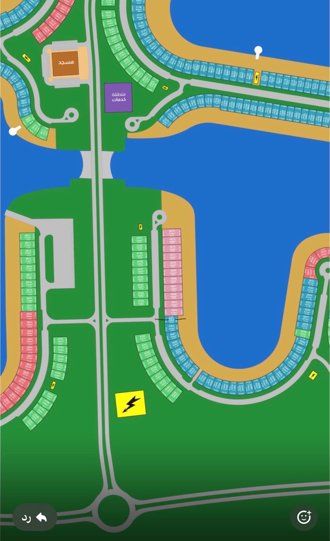 أرض للبيع فى مدينة صباح الاحمد البحرية الخامسة