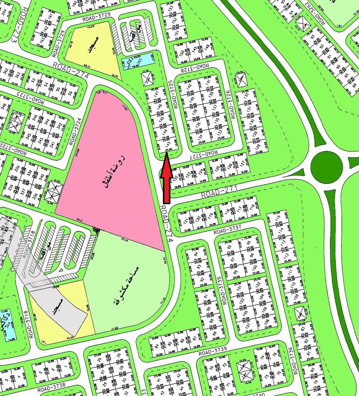 أرض للبيع فى الخيران السكنية قطعة 7