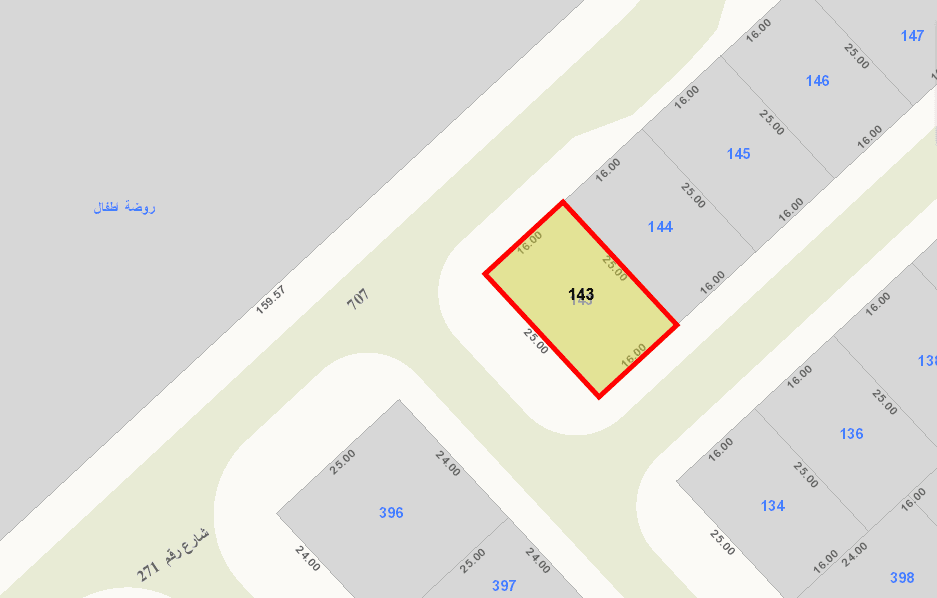 أرض للبيع فى الخيران السكنية قطعة 7