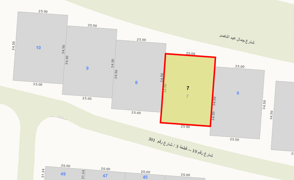 أرض للبيع فى غرناطة بطن وظهر