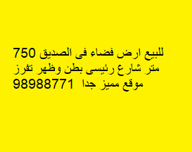 للبيع ارض فضاء فى الصديق