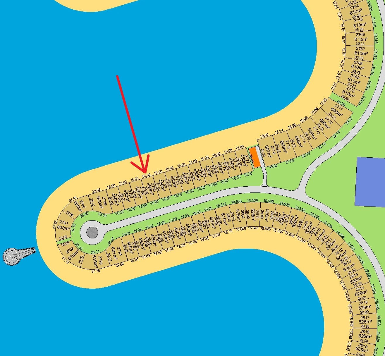 أرض للبيع فى صباح الاحمد البحرية صف أول