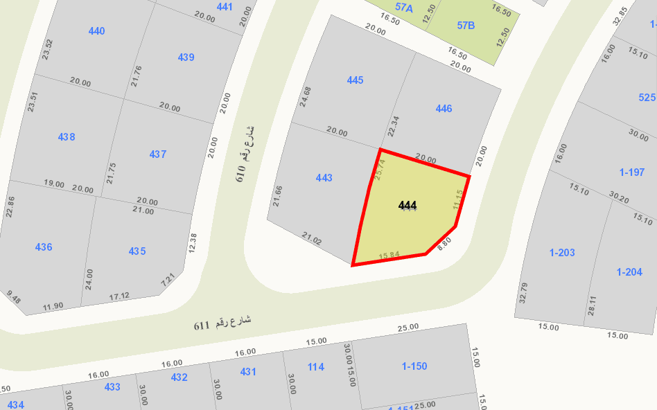 للبيع أرض فى الزهراء قطعة 6 زاوية شرقية