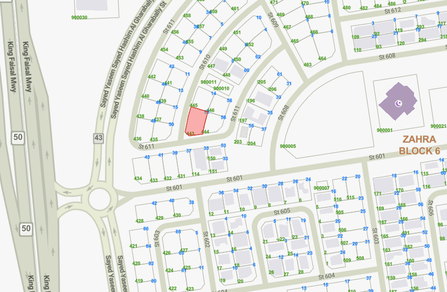 للبيع أرض فى الزهراء ق6 زاوية شرقية