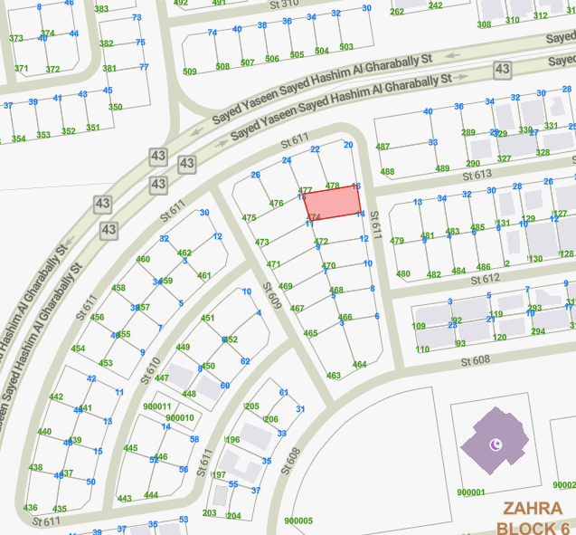 أرض للبيع فى الزهراء شارع واحد