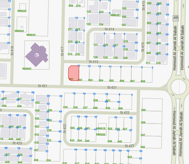 أرض للبيع فى الزهراء رأس ثلاث شوارع