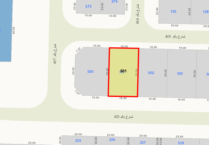 أرض للبيع فى الزهراء رأس ثلاث شوارع