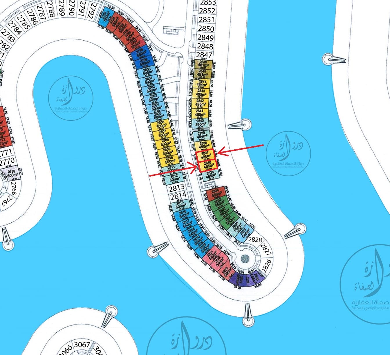أرضين بجانب بعض للبيع فى البحرية الرابعة