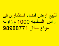 للبيع أرض فضاء استثمارى السالمية