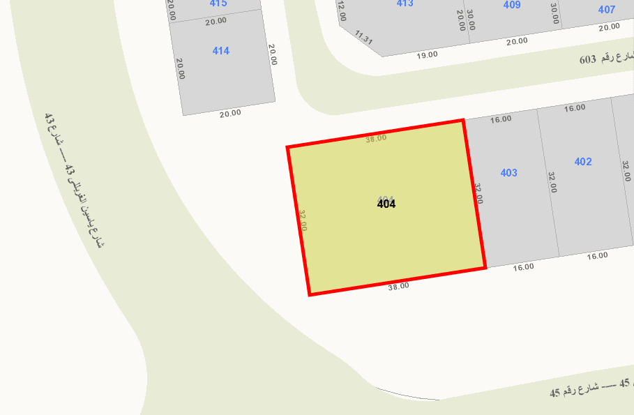 أرض للبيع فى الزهراء ثلاث شوارع وارتداد