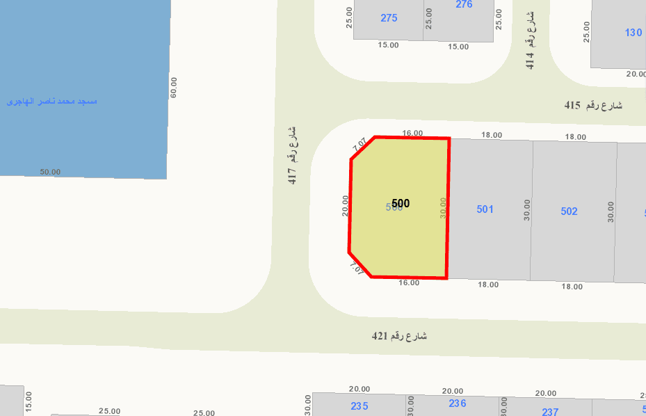 أرض للبيع فى الزهراء رأس ثلاث شوارع