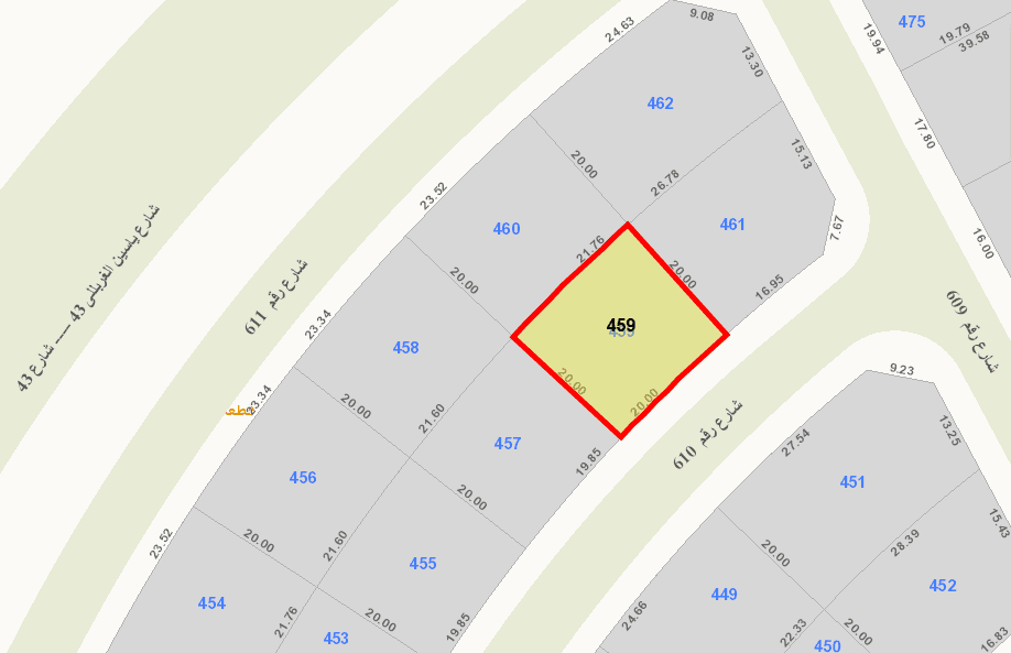 أرض للبيع بمنطقة الزهراء قطعة 6