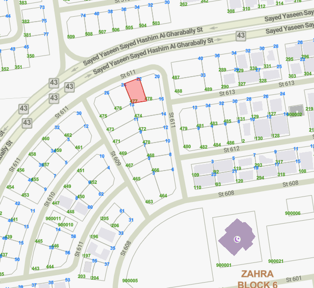 للبيع أرض فى الزهراء ق6 وثيقه حره