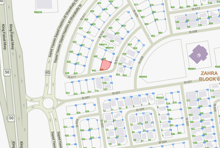 للبيع أرض بالزهراء زاوية شرقية