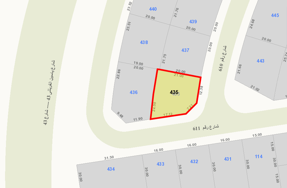 أرض زاوية للبيع بالزهراء ق6