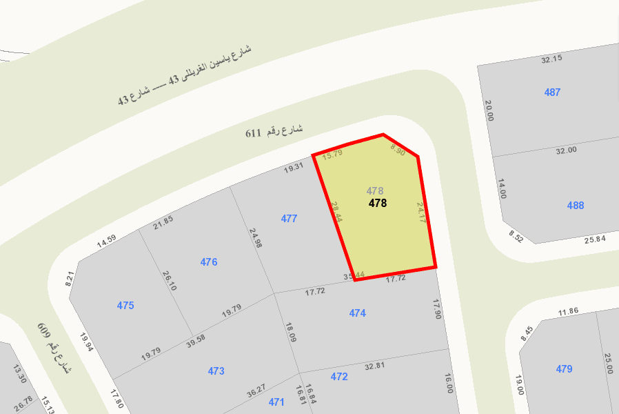 للبيع أرض فى الزهراء زاويه شرقية وإرتداد