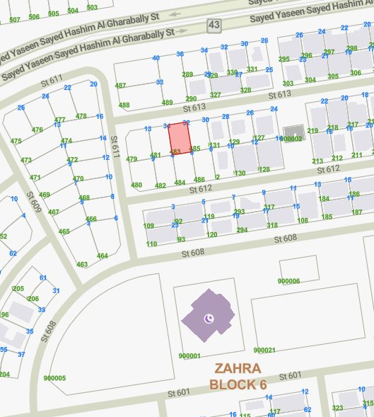 للبيع أرض فى الزهراء ق6 شارع واحد