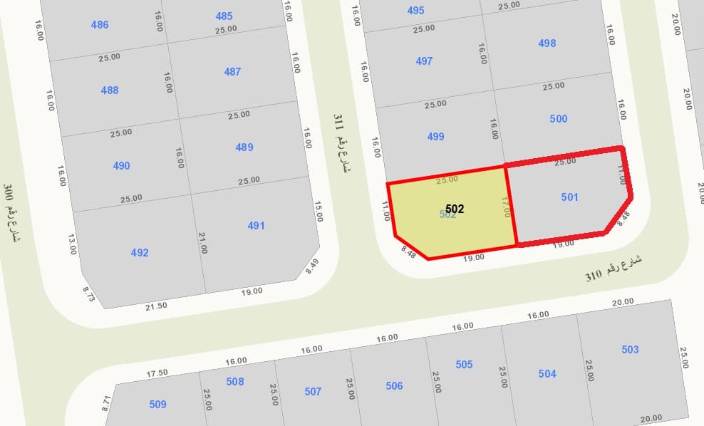 للبيع أرضين زاوية بالزهراء قطعة 3