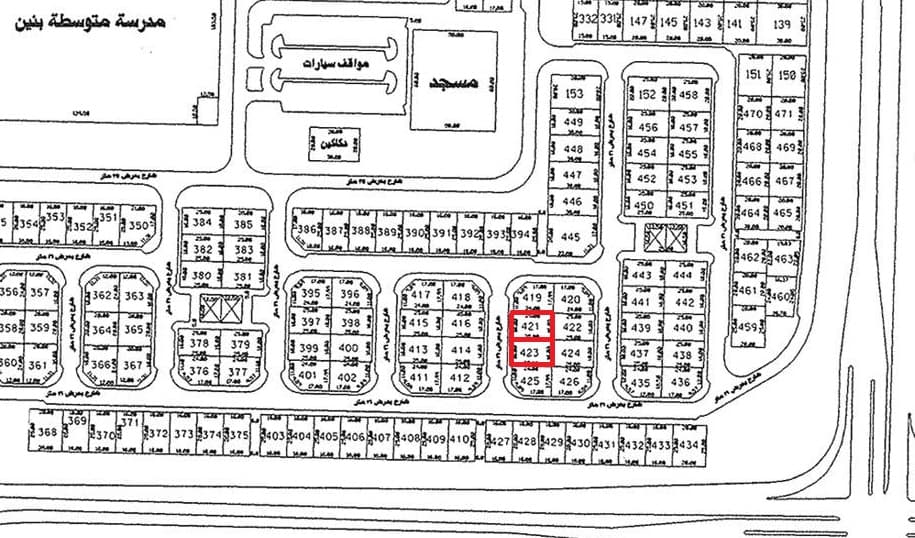 للبيع ارضين فى منطقة الزهراء