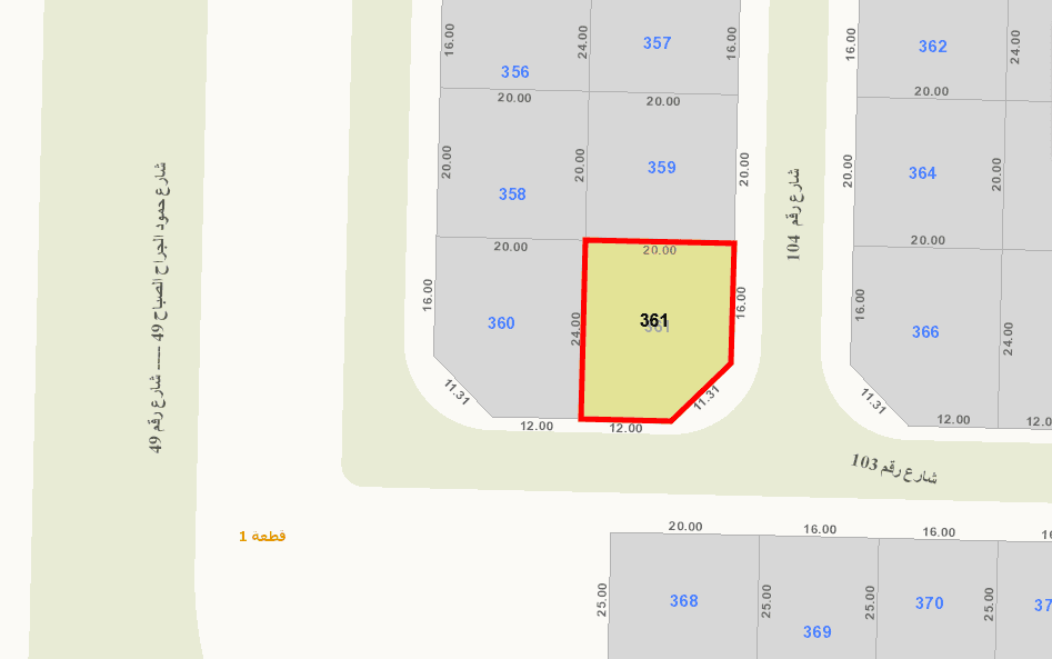للبيع أرضين زاوية فى منطقة الزهراء قطعة 1