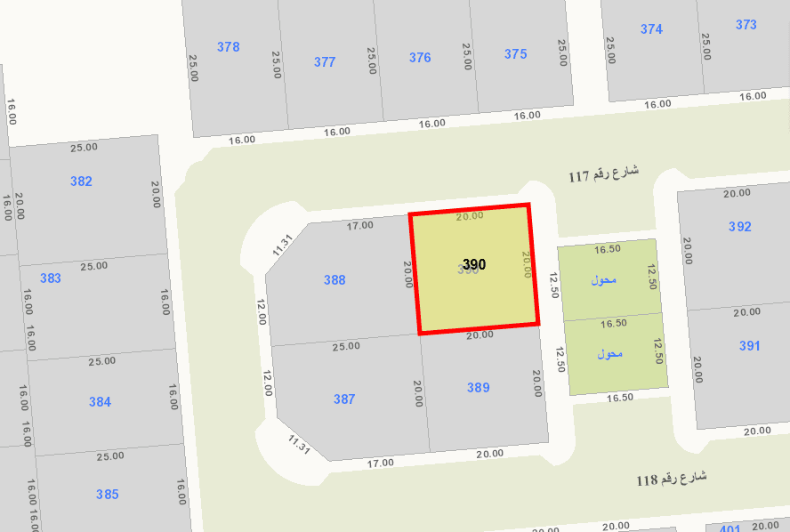 للبيع أرض بالسلام زاوية محول و أرتداد