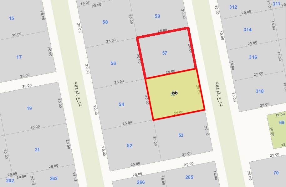 للبيع أرضين بجانب بعض فى منطقة الصديق