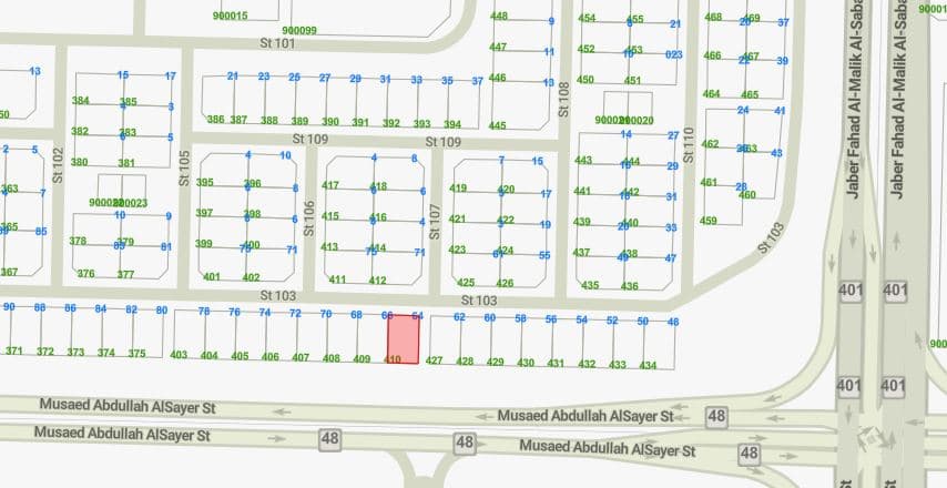 أرض للبيع بالزهراء بطن وظهر وسكة