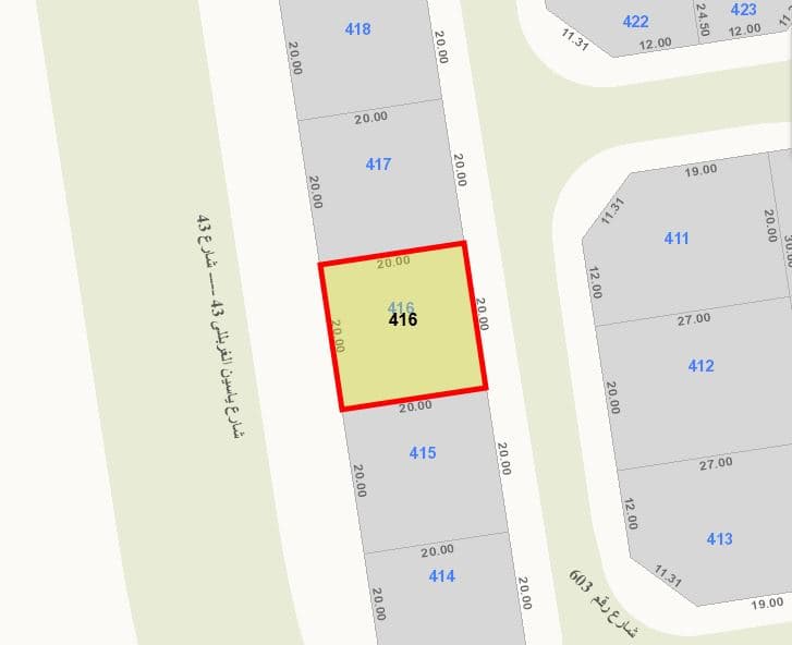 أرض للبيع فى الزهراء بطن وظهر