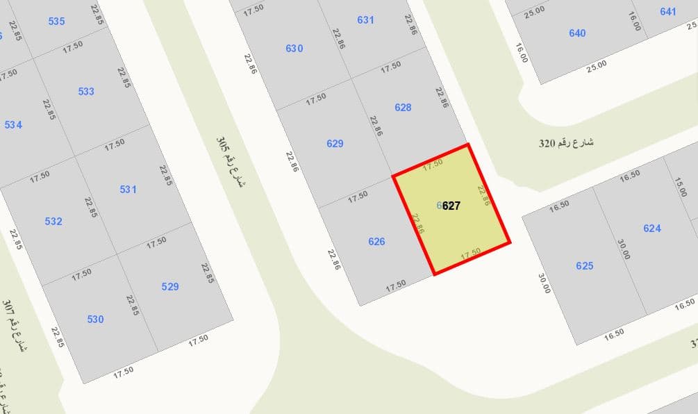 أرض للبيع فى العقيله شارع وسكة