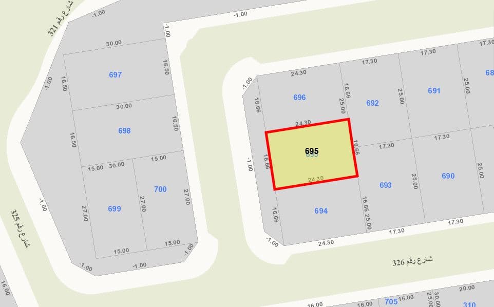 أرض للبيع فى منطقة العقيلة قطعة 3