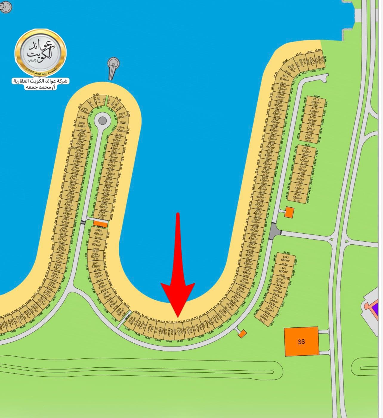 للبيع أرض على الخور فى صباح الأحمد البحرية