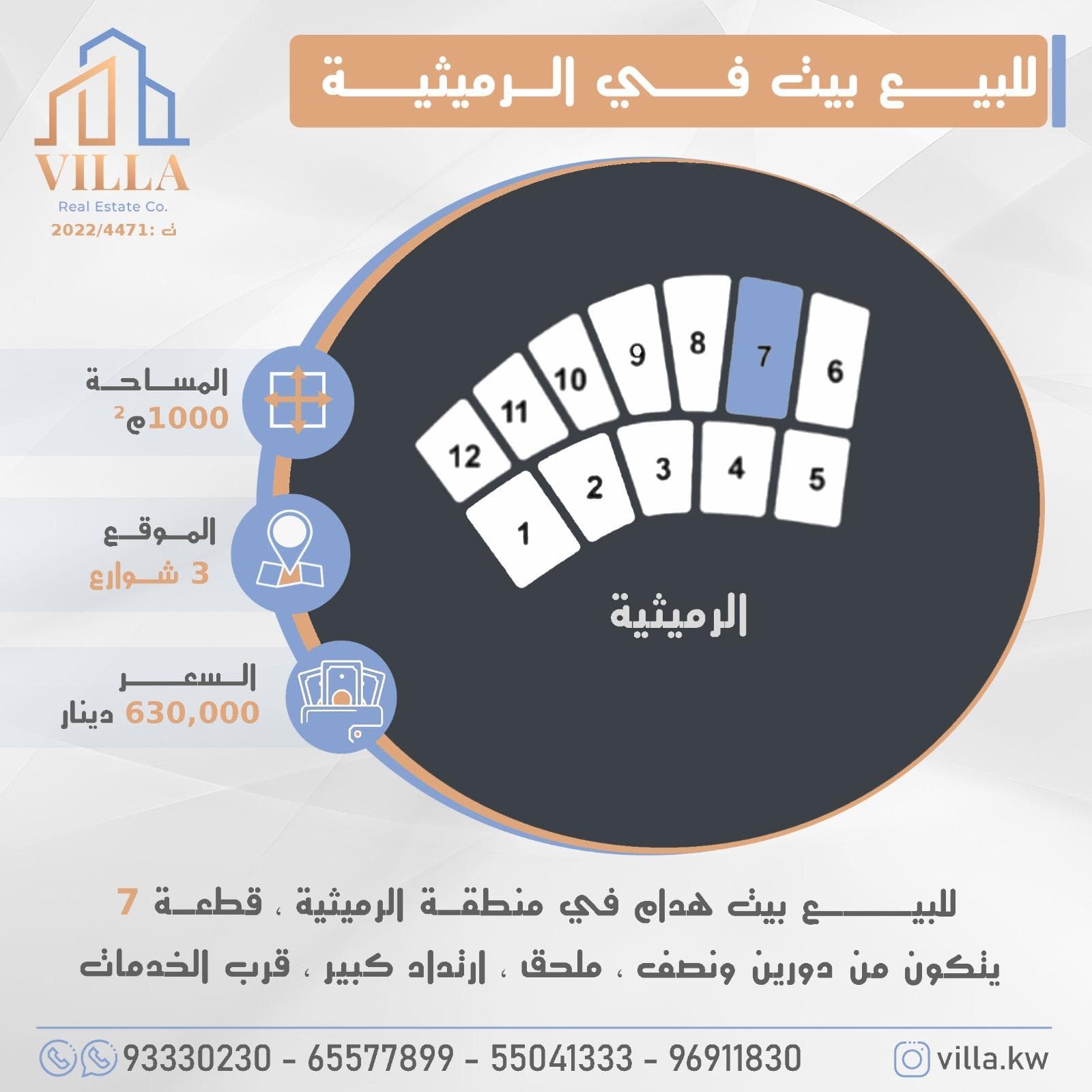 بيت هدام للبيع فى الرميثيه