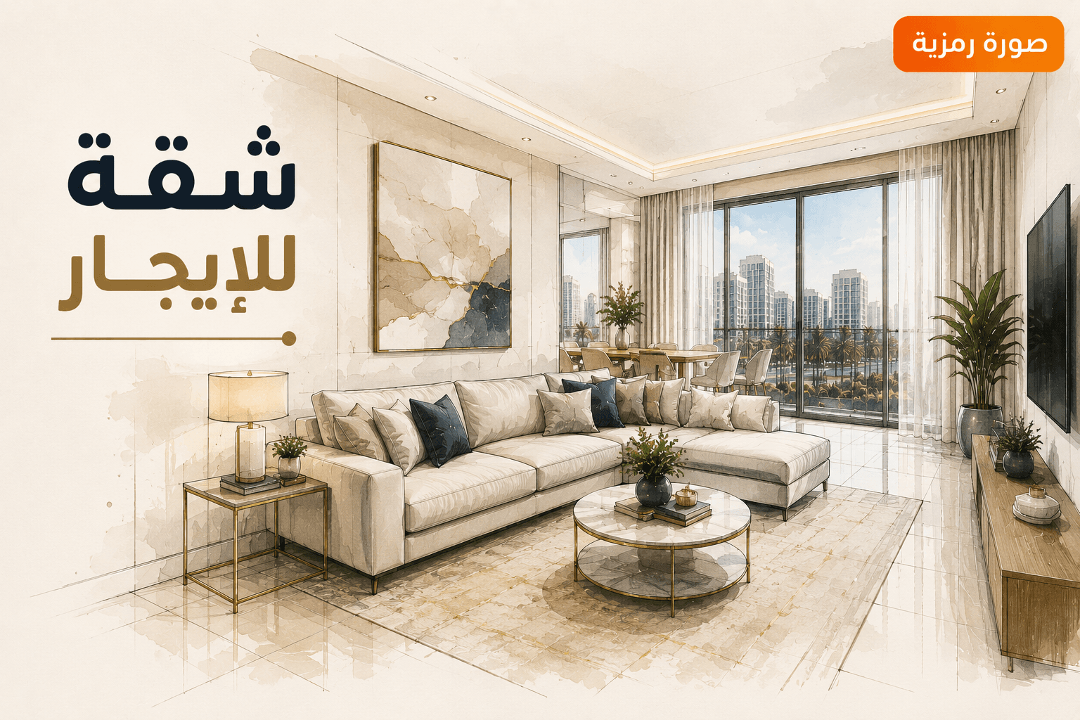للإيجار شقة ثلاث غرف في غرب مشرف